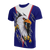 American Samoa T Shirt Eagle Scratch Style Blue Unisex Blue - Polynesian Pride