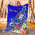 Fiji Custom Personalised Premium Blanket - Turtle Plumeria (Blue) - Polynesian Pride