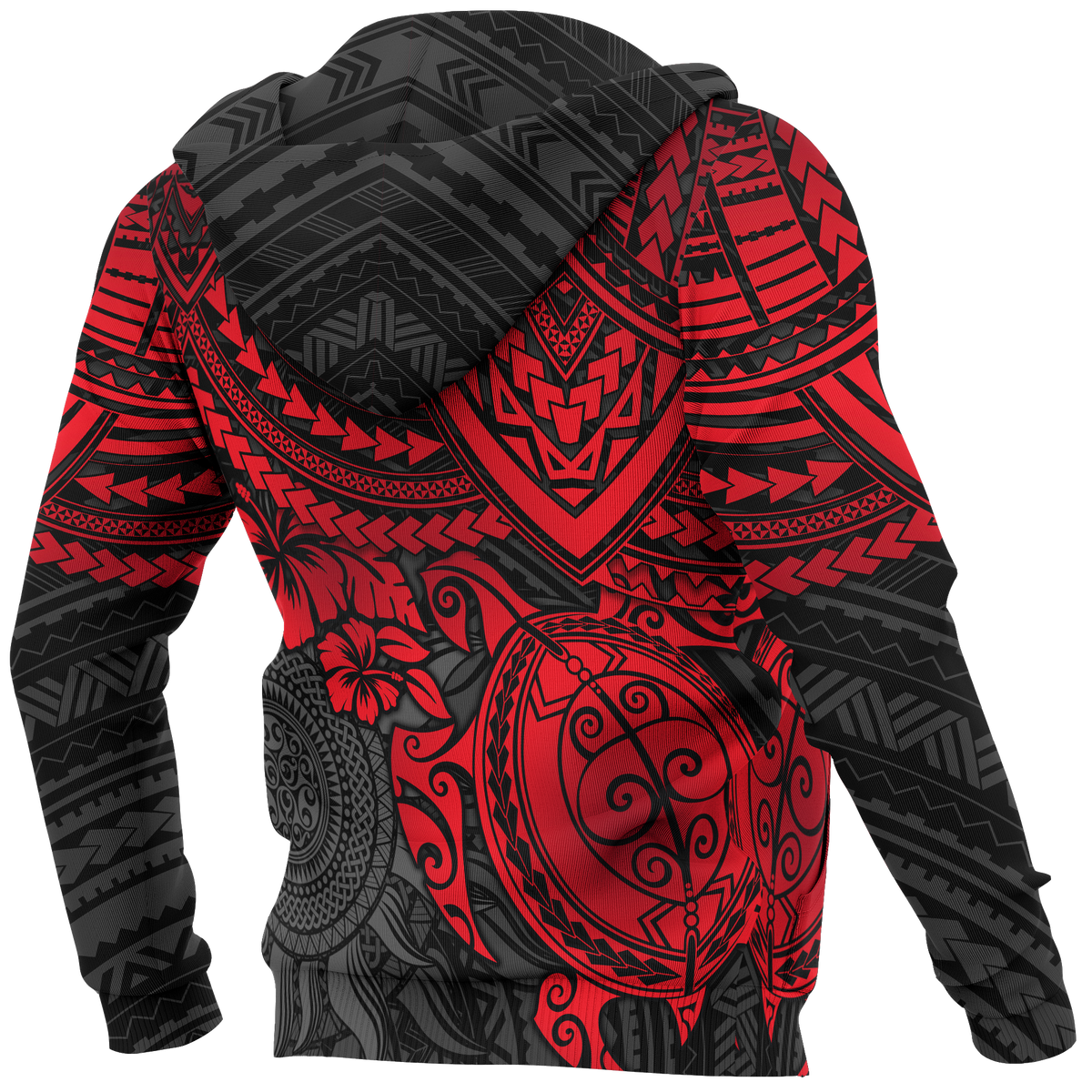 Hoodie Polynesian Red Turtle - Polynesian Pride