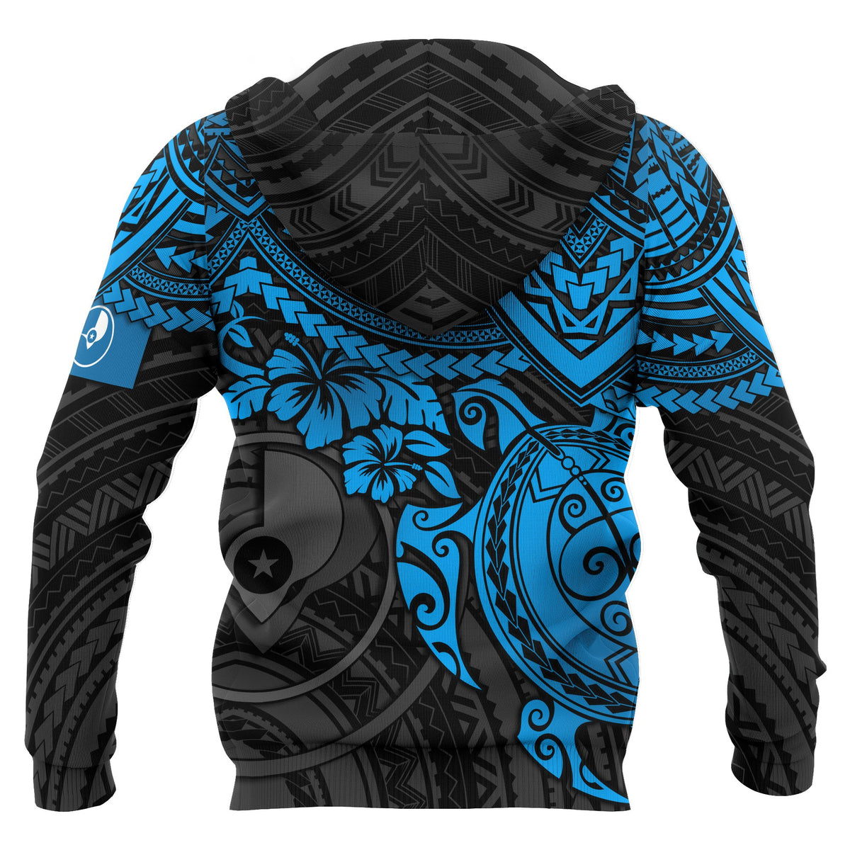 Yap Polynesian Hoodie Blue Turtle - Polynesian Pride