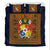 (Custom Personalised) Tonga Pattern Bedding Set Coat of Arms - Navy and Orange LT4 - Polynesian Pride