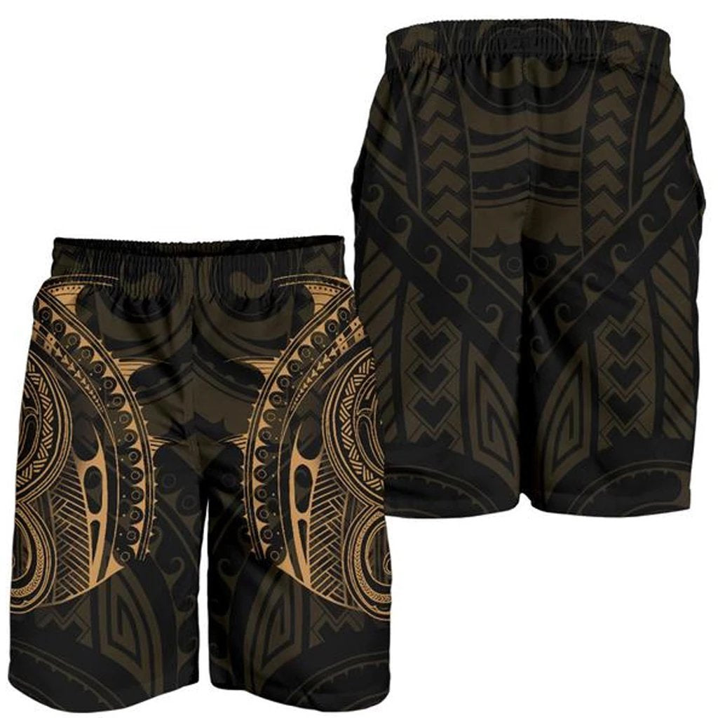 Strong Polynesian Tattoo Men's Shorts Gold Gold - Polynesian Pride