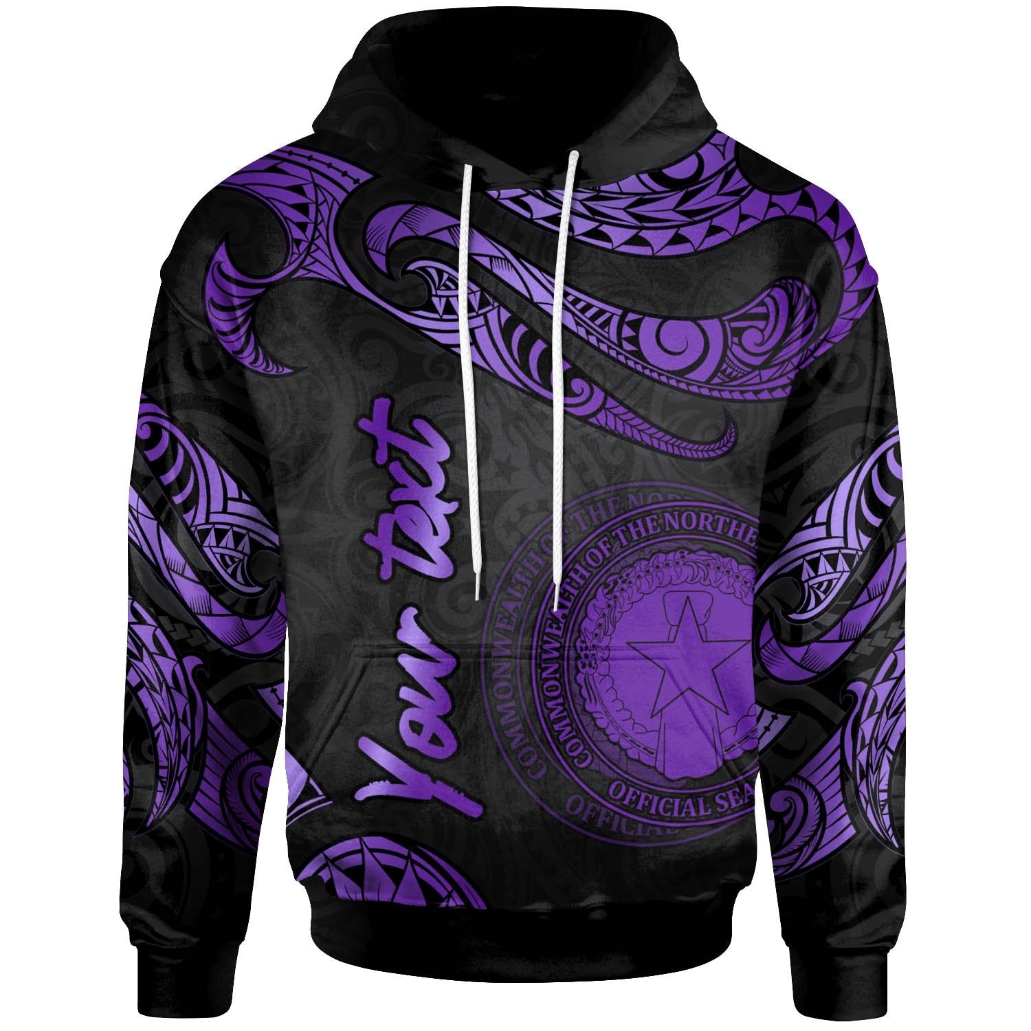 Northern Mariana Islands Polynesian Custom Hoodie KIDS Polynesian Tattoo Purple Version Unisex Art - Polynesian Pride