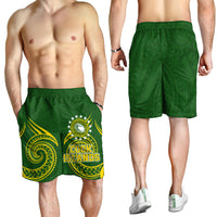 Cook Islands Rugby Men's Short - Tribal Pattern - LT12 Green - Polynesian Pride