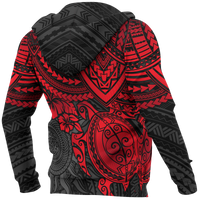 Polynesian Zip up Hoodie Polynesian Red Turtle - Polynesian Pride