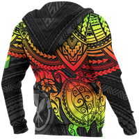 Polynesian Hawaii Hoodie (Zip up) Reggae Turtle - Polynesian Pride