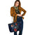 Tahiti Polynesian Leather Tote - Blue Turtle Hibiscus - Polynesian Pride