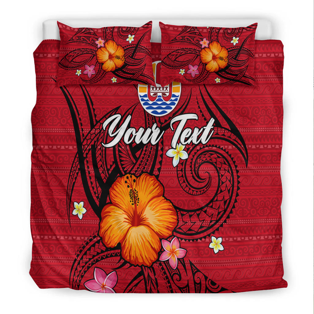 (Custom Personalised) Tahiti Maohi Bedding Set - Hibiscus With Tribal - LT12 - Polynesian Pride