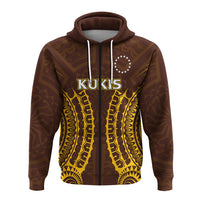 Custom Cook Islands Kukis Zip up Hoodie Tribal Pattern LT12 - Polynesian Pride