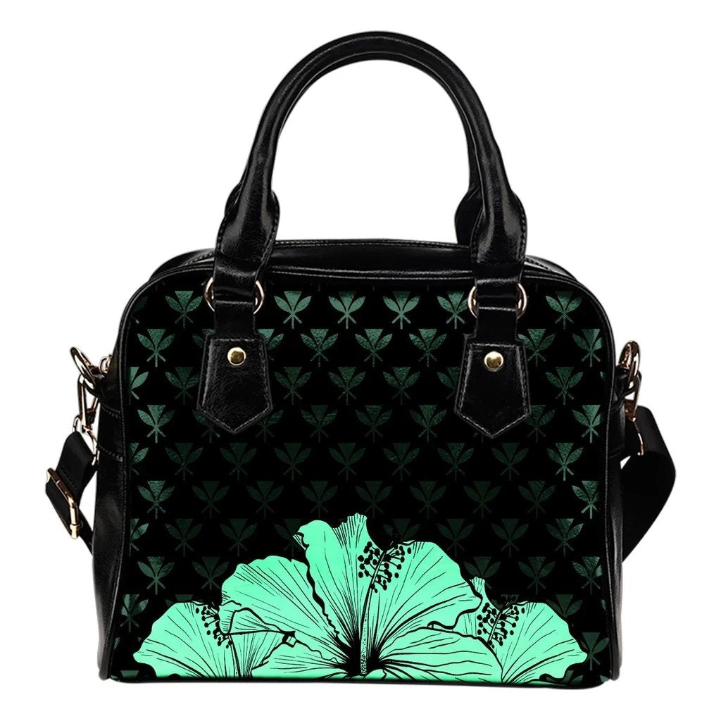 Kanaka Hibiscus Shoulder Handbag Turquoise - Rich Style One Size Turquoise - Polynesian Pride