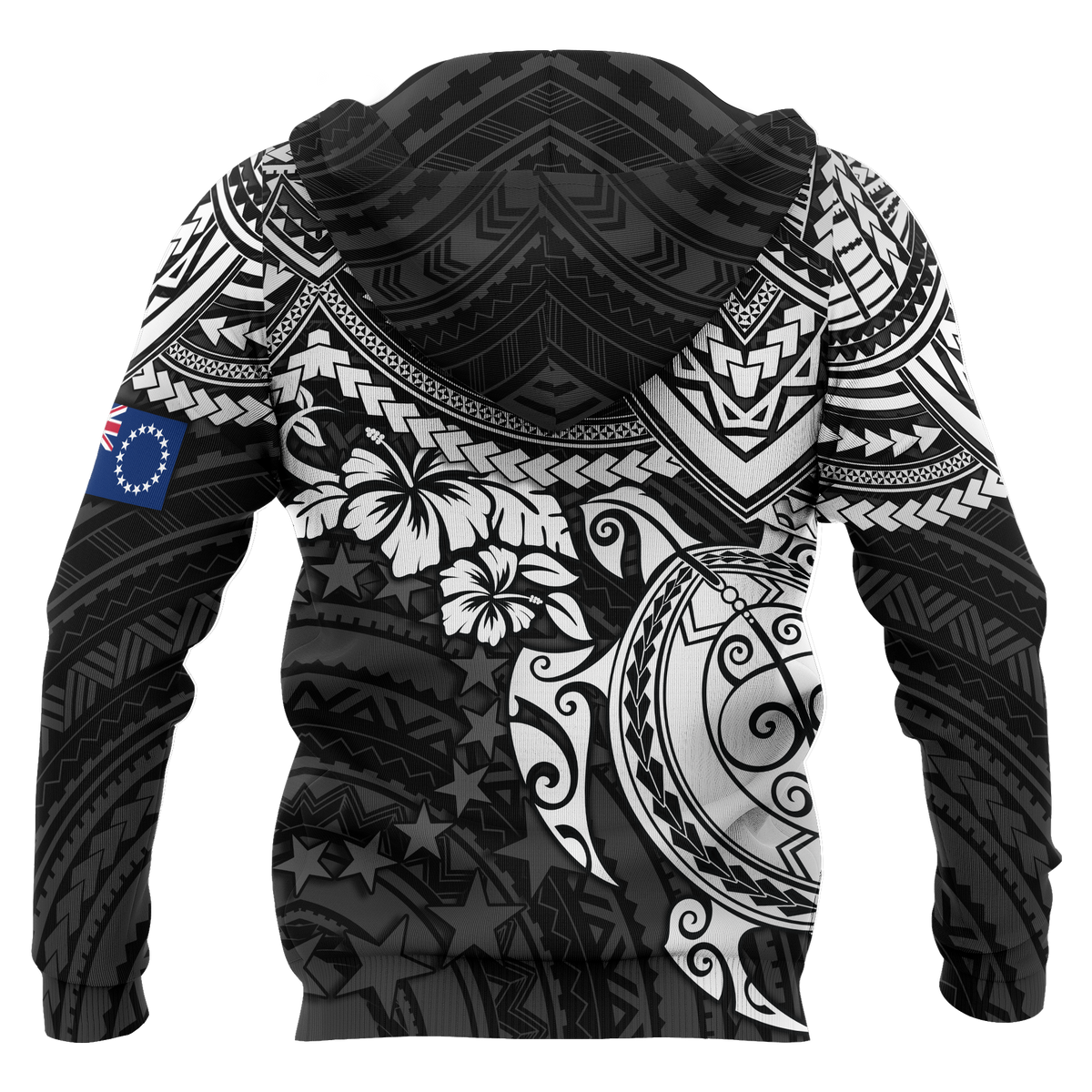 Cook Islands Polynesian Zip up Hoodie White Turtle - Polynesian Pride