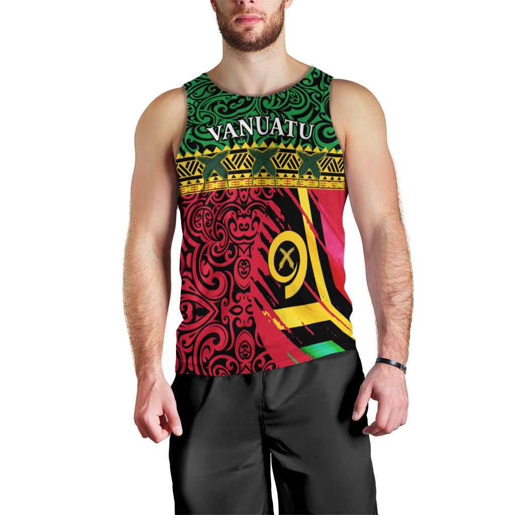 Vanuatu Dreamy Men Tank Top Flag and Pattern LT13 - Polynesian Pride