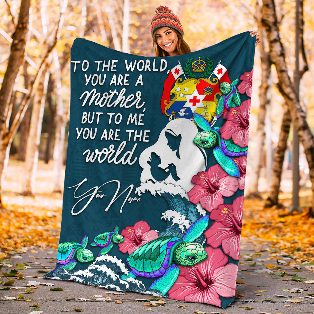 (Custom Personalised) Tahiti Mothers Day With Green Turtle Blanket - LT12 - Polynesian Pride
