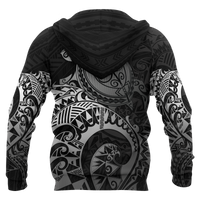 American Samoa Hoodie Polynesian Turtle (Silver) - Polynesian Pride