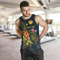 Nauru Polynesian Personalised Men's Tank Top - Legend of Nauru (Blue) - Polynesian Pride