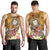 Fiji Custom Personalised Men's Tank Top - Turtle Plumeria (Gold) - Polynesian Pride