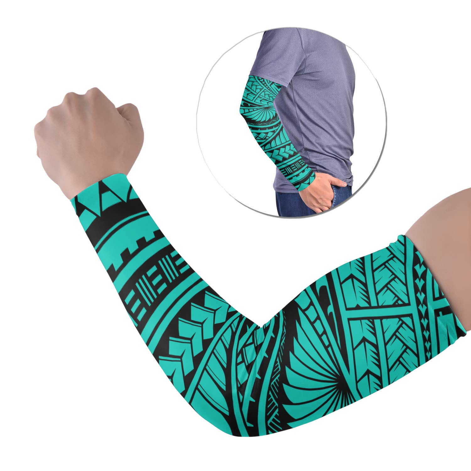 Polynesian Patterns Arm Sleeve 43 (Set of Two) No.4 LT6 Set of 2 Black - Polynesian Pride