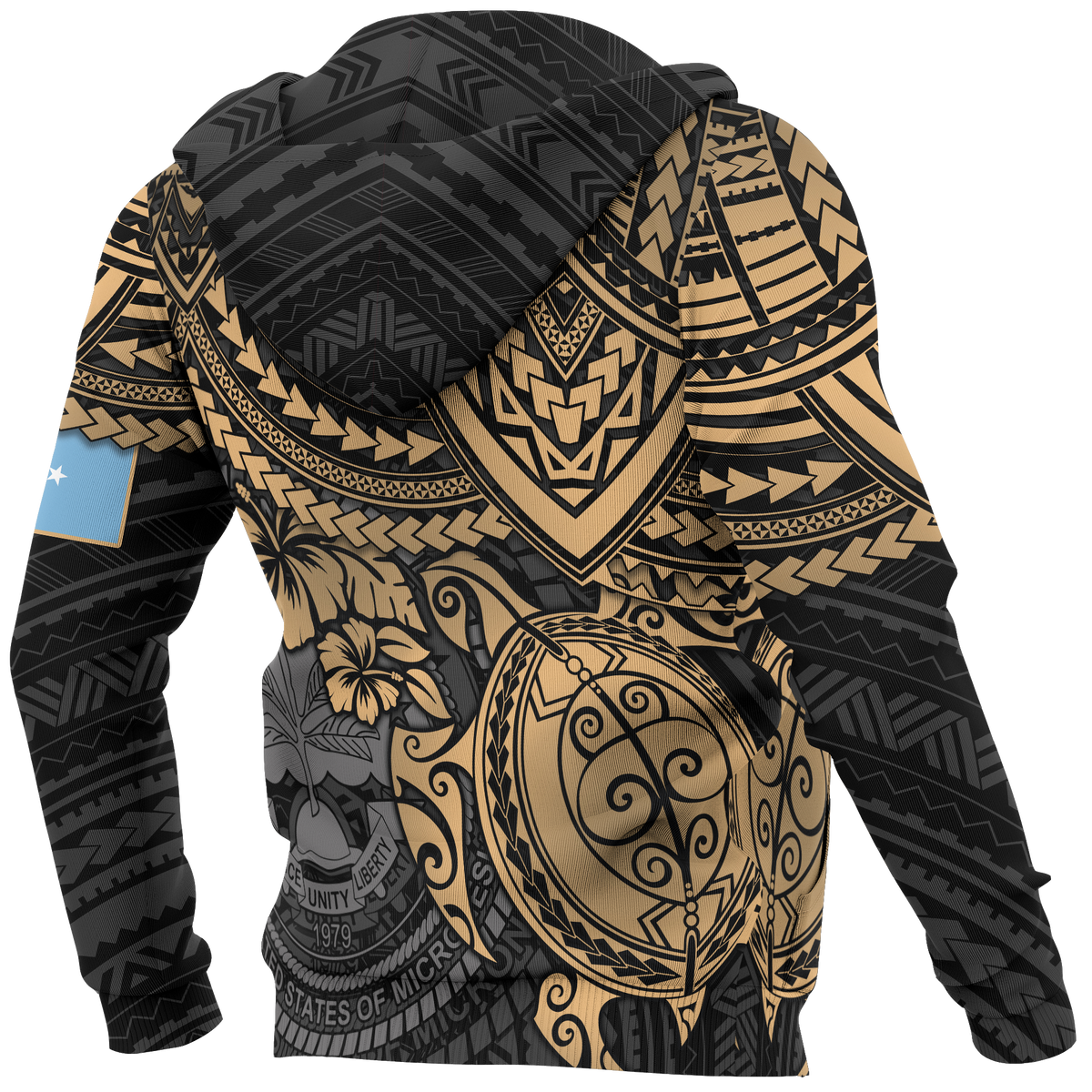 Federated States of Micronesia Hoodie (Zip up) Golden Turtle - Polynesian Pride