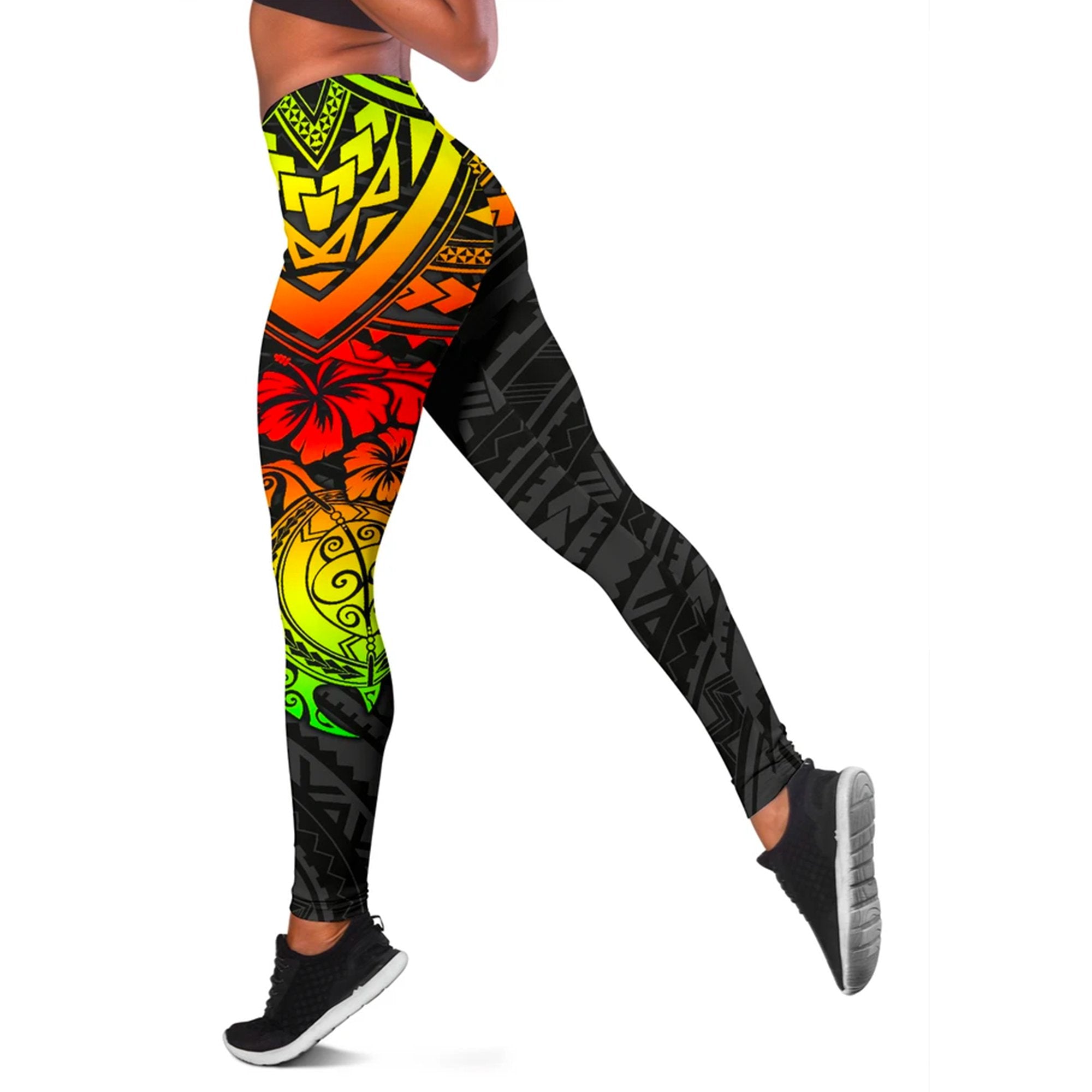 Polynesian Women's Leggings - Polynesian Reggae Turtle Reggae - Polynesian Pride