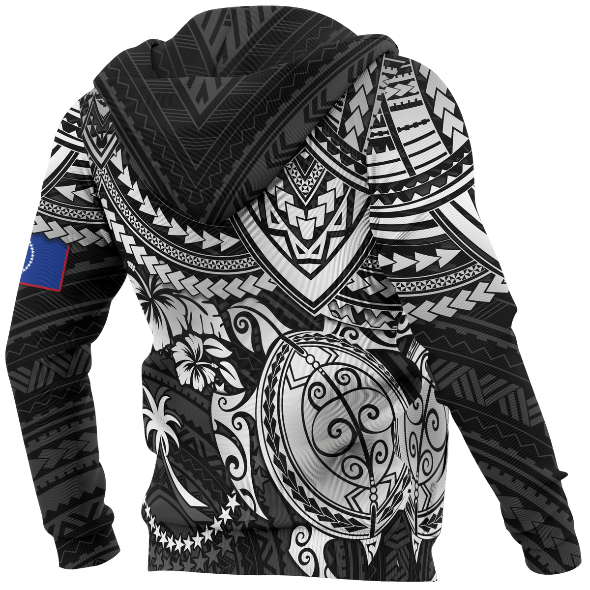Chuuk Polynesian Hoodie White Turtle - Polynesian Pride