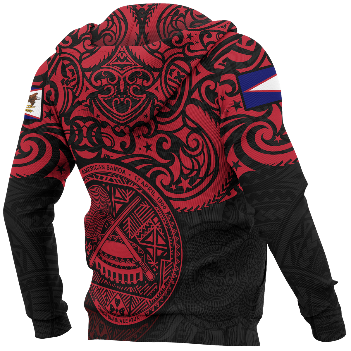 American Samoa Zip up Hoodie National Pride (Red) - Polynesian Pride