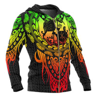Tonga Polynesian Zip up Hoodie Tattoo Pattern With Seal Reggae - Polynesian Pride
