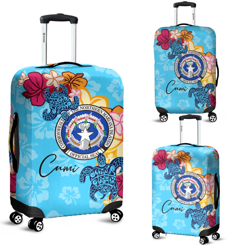 Northern Mariana Islands Luggage Covers - Tropical Style Blue - Polynesian Pride