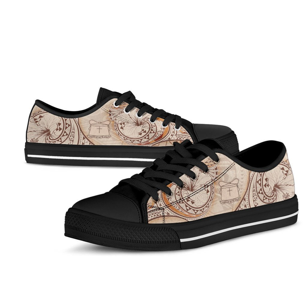 Tokelau Low Top Shoes - Hibiscus Flowers Vintage Style - Polynesian Pride