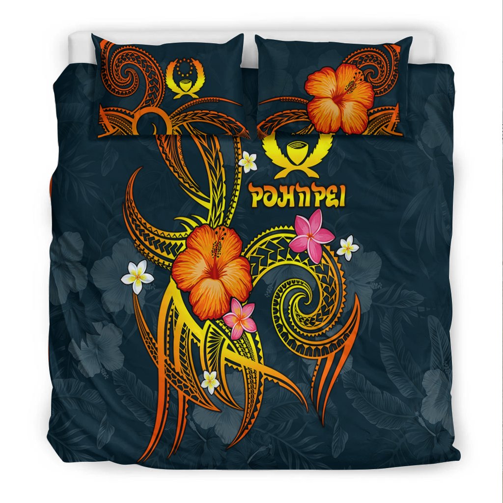Pohnpei Polynesian Bedding Set - Legend of Pohnpei (Blue) - Polynesian Pride