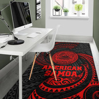 American Samoa Polynesian Area Rug - Red Tribal Wave - Polynesian Pride