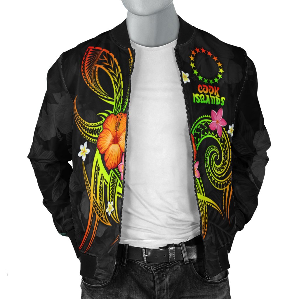 Cook Islands Polynesian Men's Bomber Jacket - Legend of Cook Islands (Reggae) - Polynesian Pride