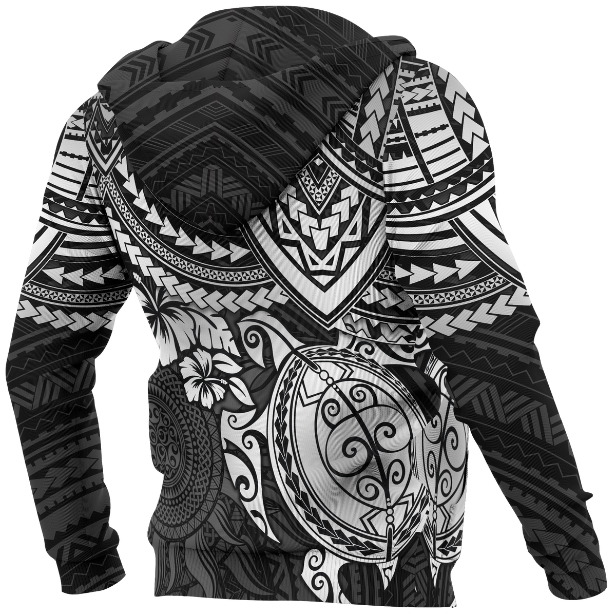Polynesian Zip Hoodie Polynesian White Turtle - Polynesian Pride