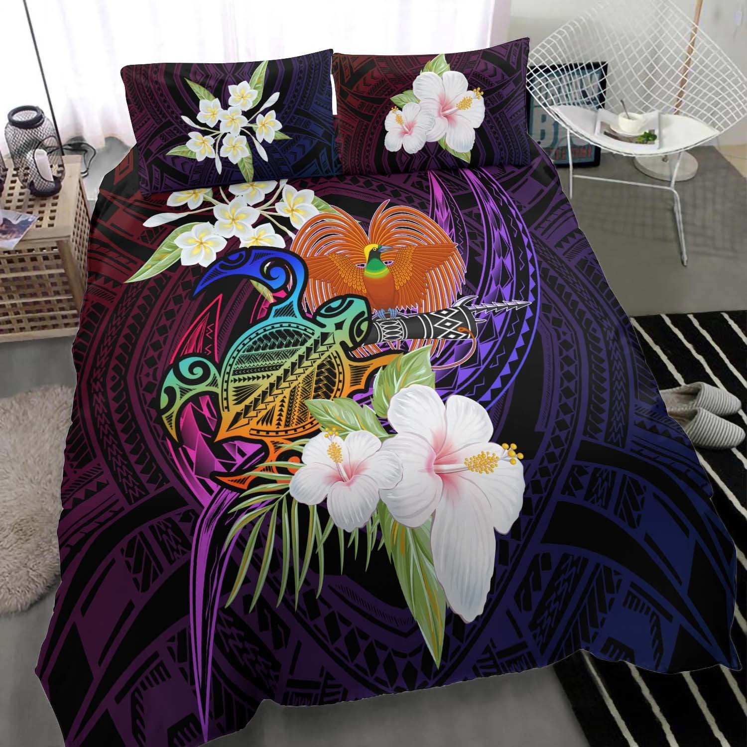 Papua New Guinea Bedding Set - Nature Style Black - Polynesian Pride