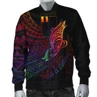 Wallis and Futuna Men's Bomber Jacket - Butterfly Polynesian Style - Polynesian Pride