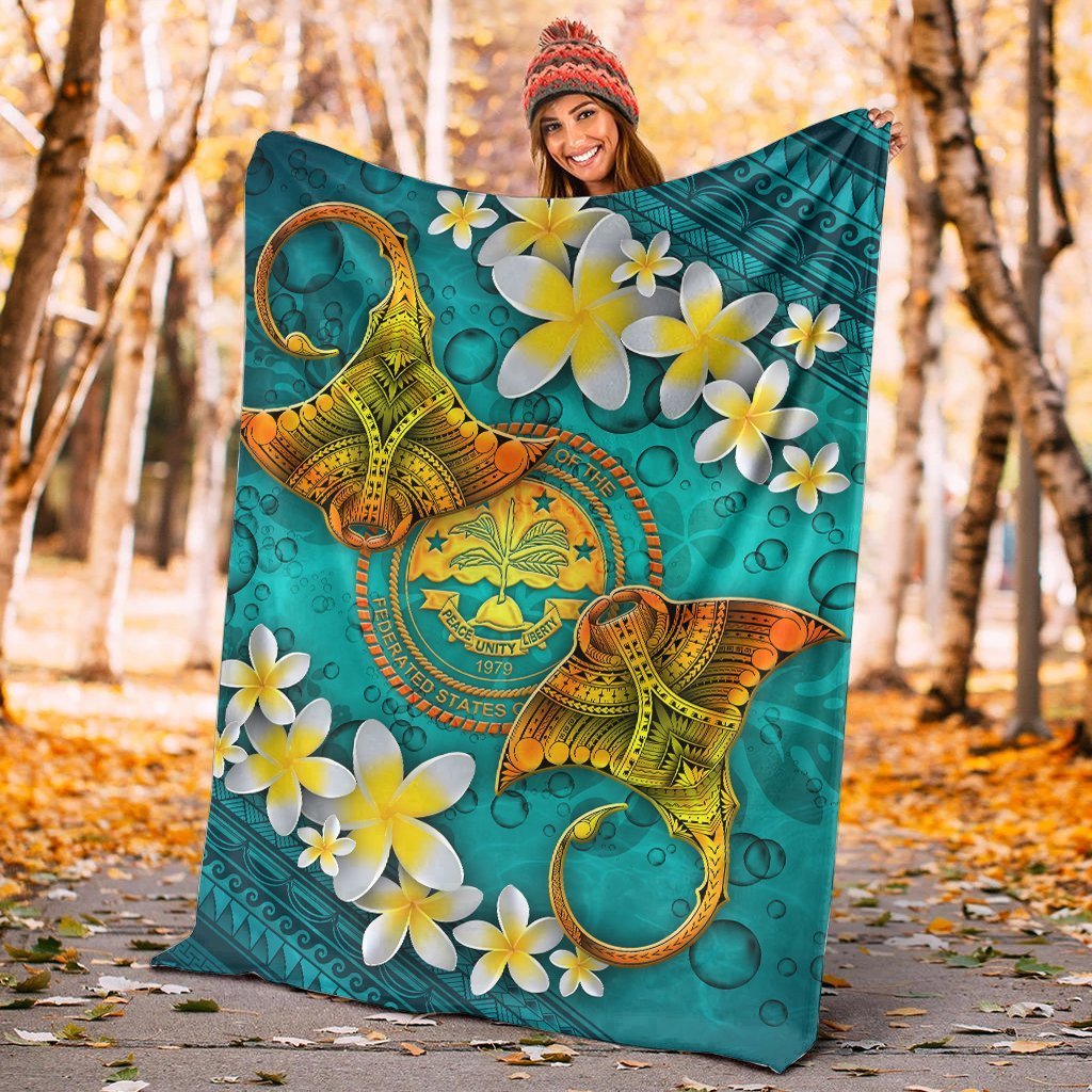 Federated States Of Micronesia Blanket - Manta Ray Ocean - Polynesian Pride