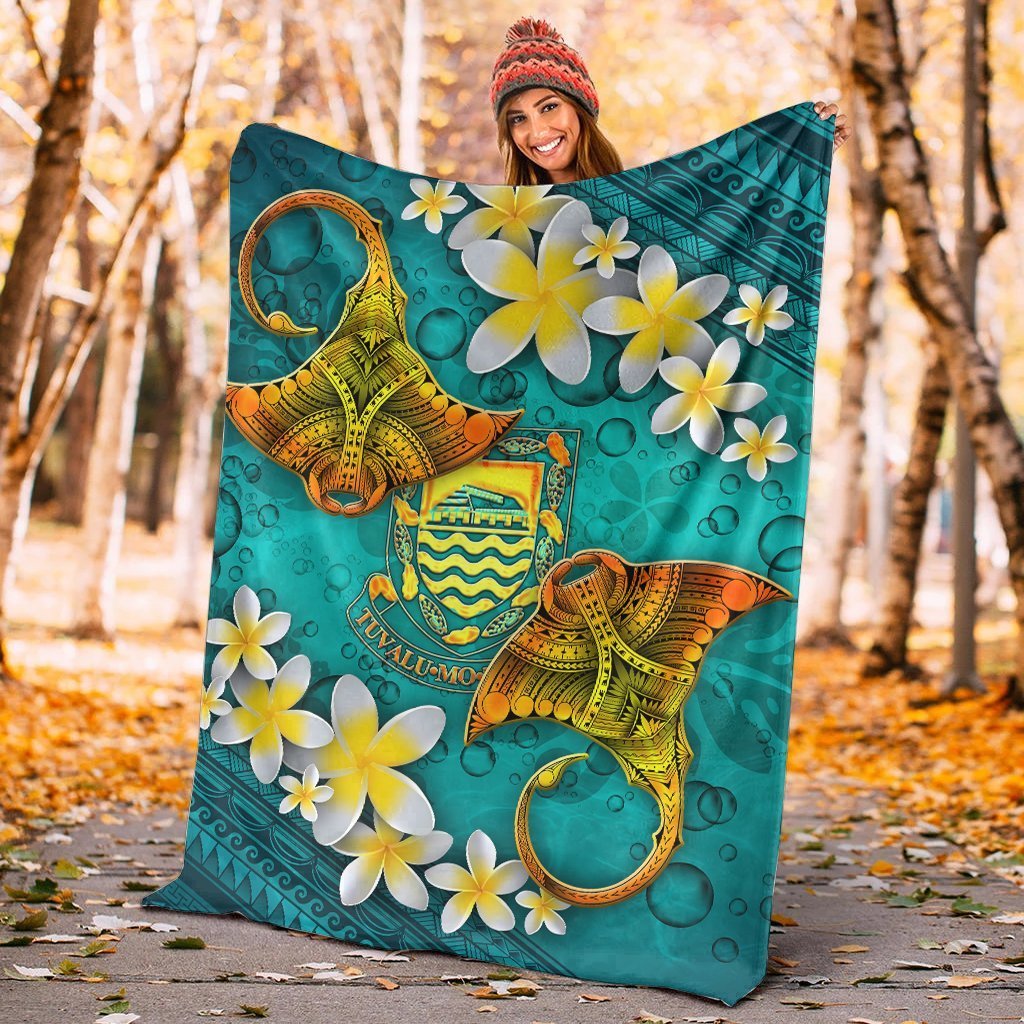 Tuvalu Polynesian Blanket - Manta Ray Ocean - Polynesian Pride