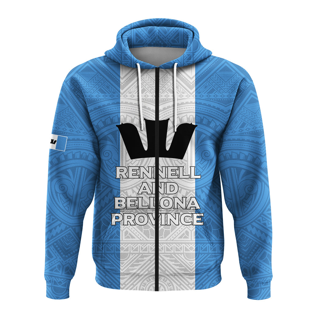 Custom Solomon Islands Rennell and Bellona Province Zip Hoodie Tribal Pattern LT12 - Polynesian Pride