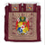 (Custom Personalised) Tonga Pattern Bedding Set Coat of Arms - Maroon and Beige LT4 - Polynesian Pride