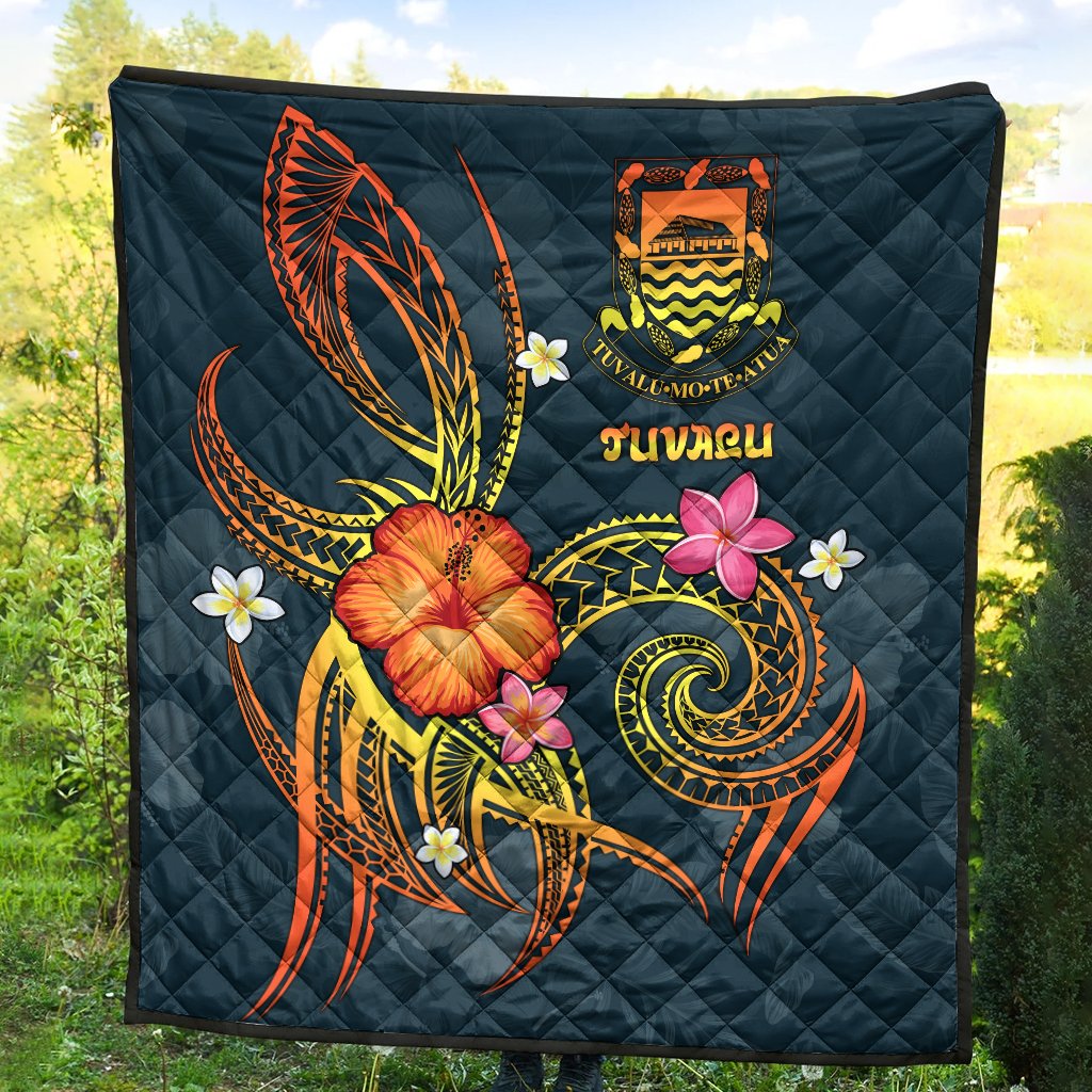 Tuvalu Polynesian Premium Quilt - Legend of Tuvalu (Blue) - Polynesian Pride