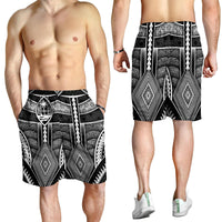 Polynesian Men Short - Guam Symbols With Poly Patterns - Polynesian Pride