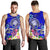 Fiji Custom Personalised Men's Tank Top - Turtle Plumeria (Blue) - Polynesian Pride