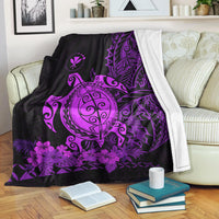Hawaii Polynesian Premium Blanket Purple Sea Turtles Hawaiian LT13 - Polynesian Pride