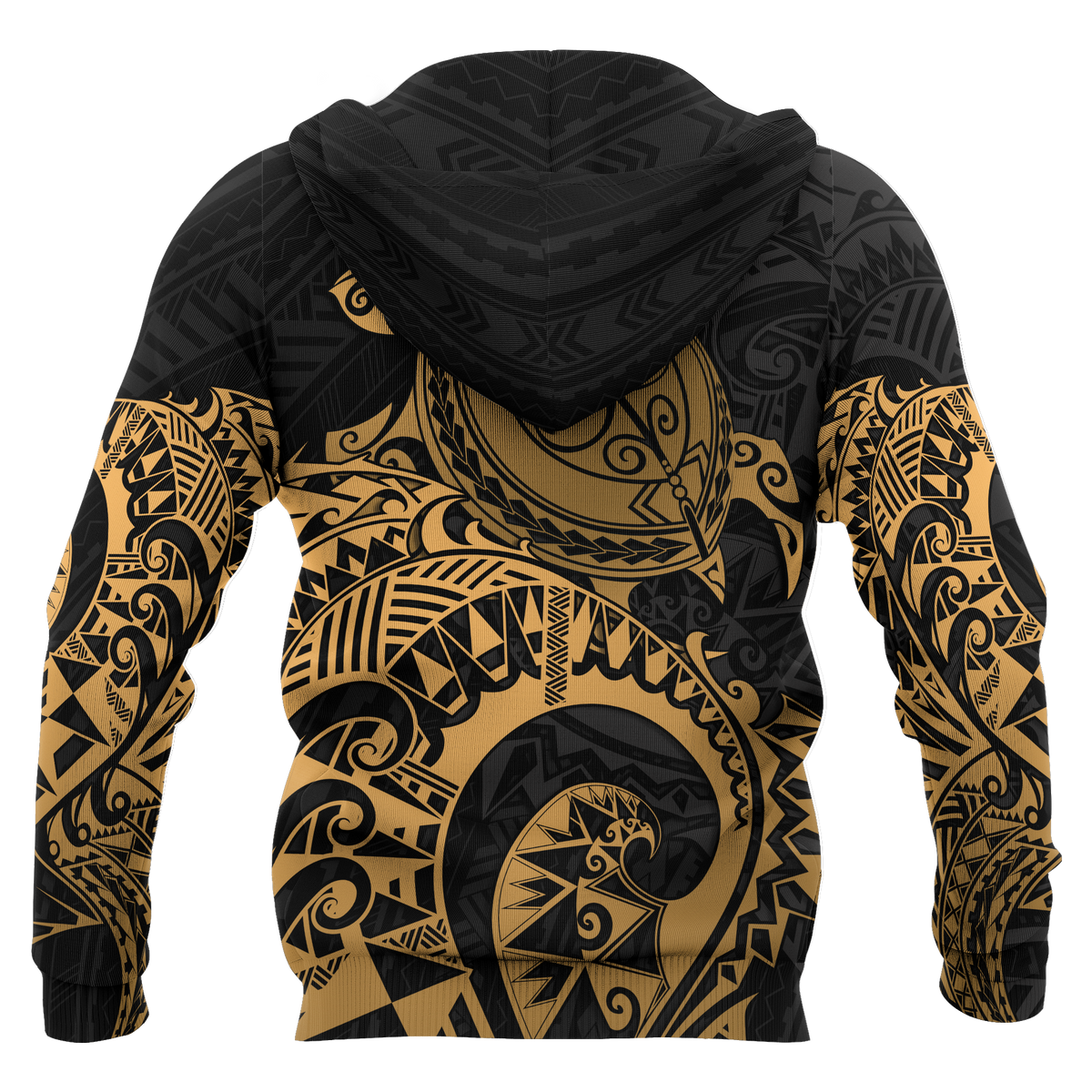 American Samoa Polynesian Zip up Hoodie Polynesian Turtle (Golden) - Polynesian Pride