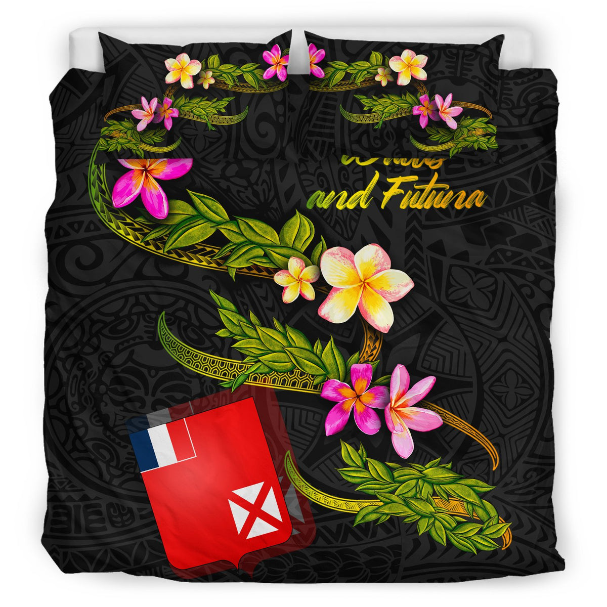 Wallis and Futuna Polynesian Bedding Set - Plumeria Tribal - Polynesian Pride