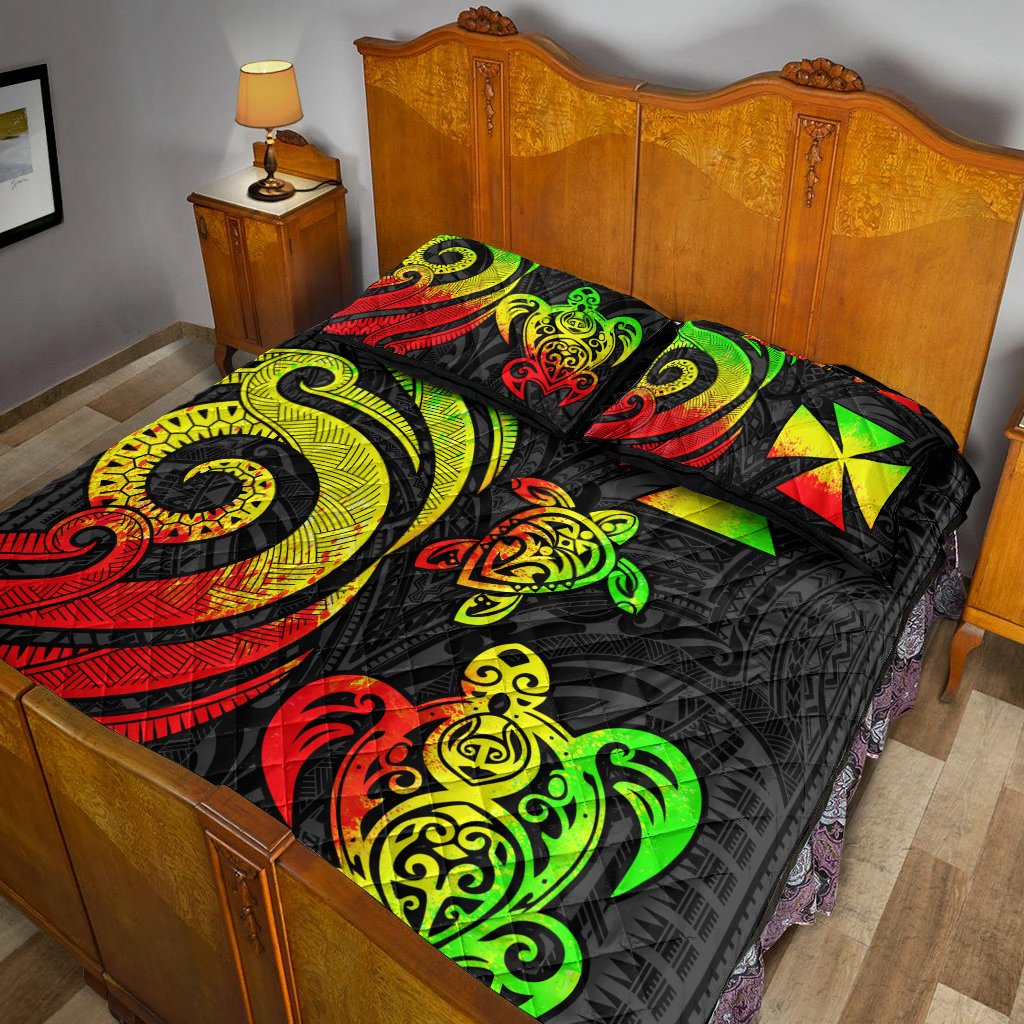 Wallis and Futuna Quilt Bed Set - Reggae Tentacle Turtle - Polynesian Pride