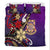 Tuvalu Polynesian Bedding Set - Tribal Flower With Special Turtles Purple Color - Polynesian Pride