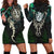 Aotearoa Paua Shell Hoodie Dress Maori Manaia and Fish LT13 Hoodie Dress Black - Polynesian Pride