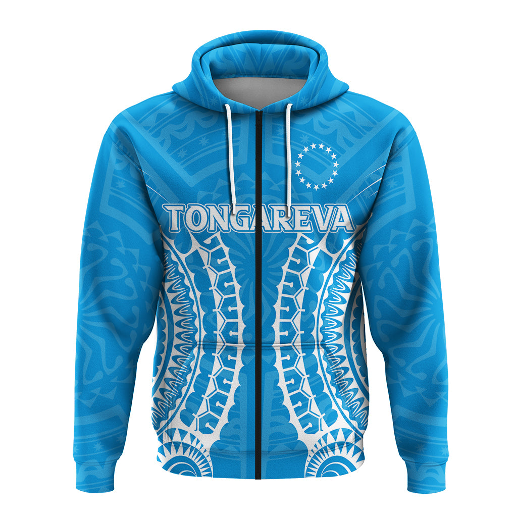 Custom Cook Islands Tongareva Zip Hoodie Tribal Pattern LT12 - Polynesian Pride