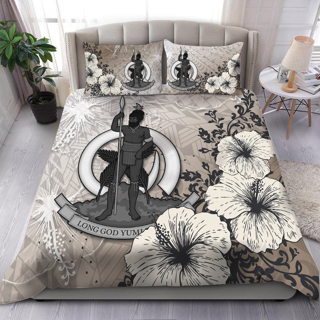 Vanuatu Bedding Set - Vintage Luxury Floral Style Nude - Polynesian Pride