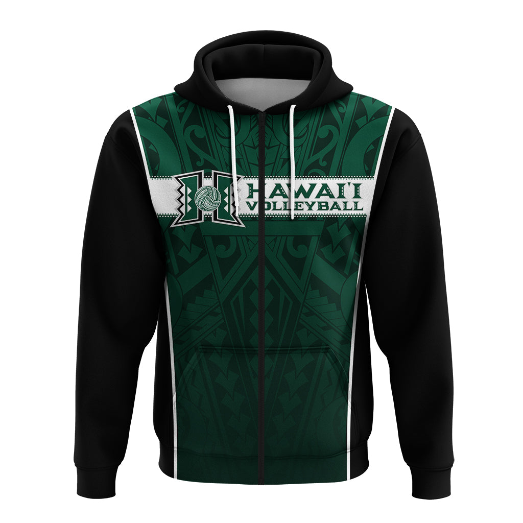Hawaii Volleyball Green Warrior Hoodie LT2 - Polynesian Pride